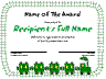 Green Train Themed certificate